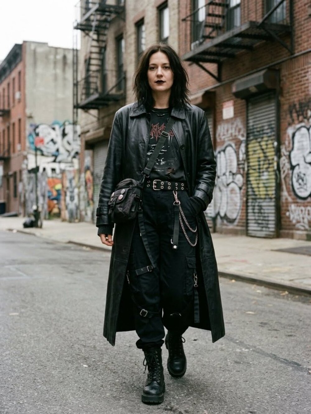 Fashion Nova Black Faux Leather Trench Coat